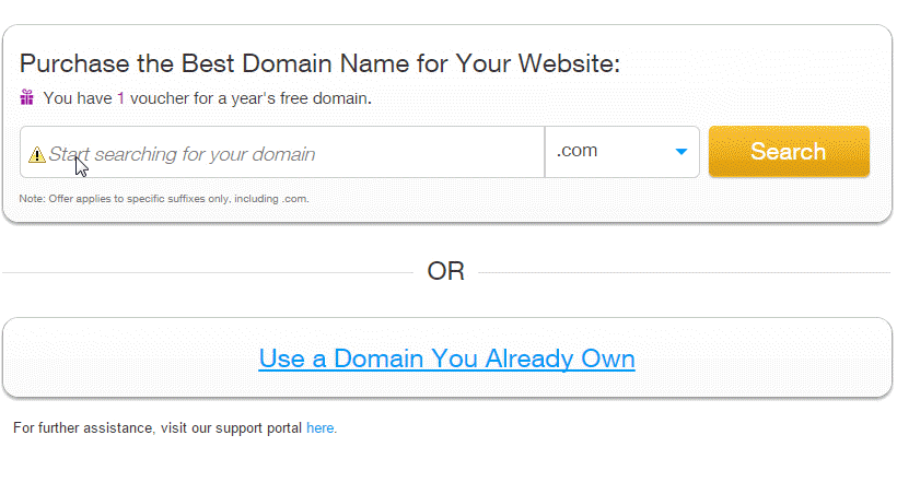 note: verify that you have written your domain name correctly!